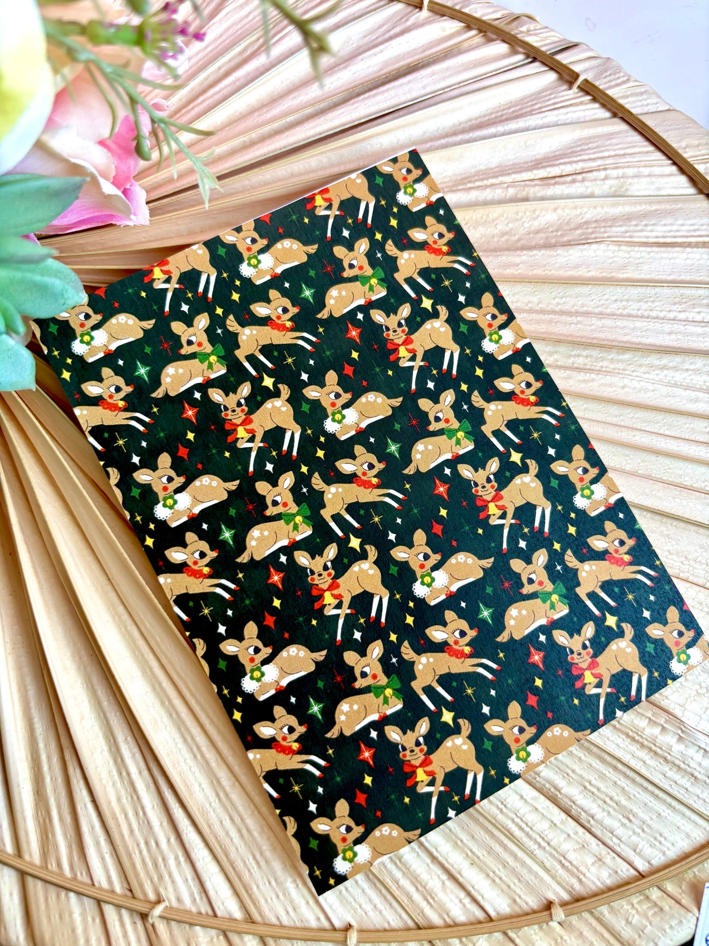 Retro Reindeer Black Transfer Paper