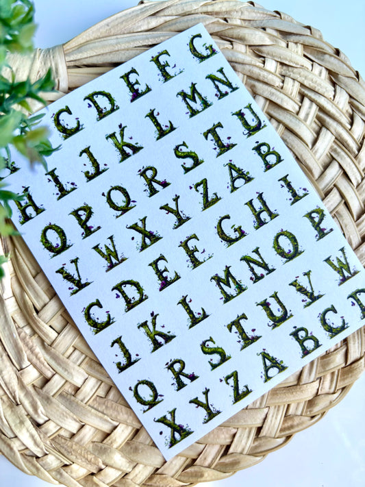 Enchanted Forest Alphabet Charm Transfer Paper