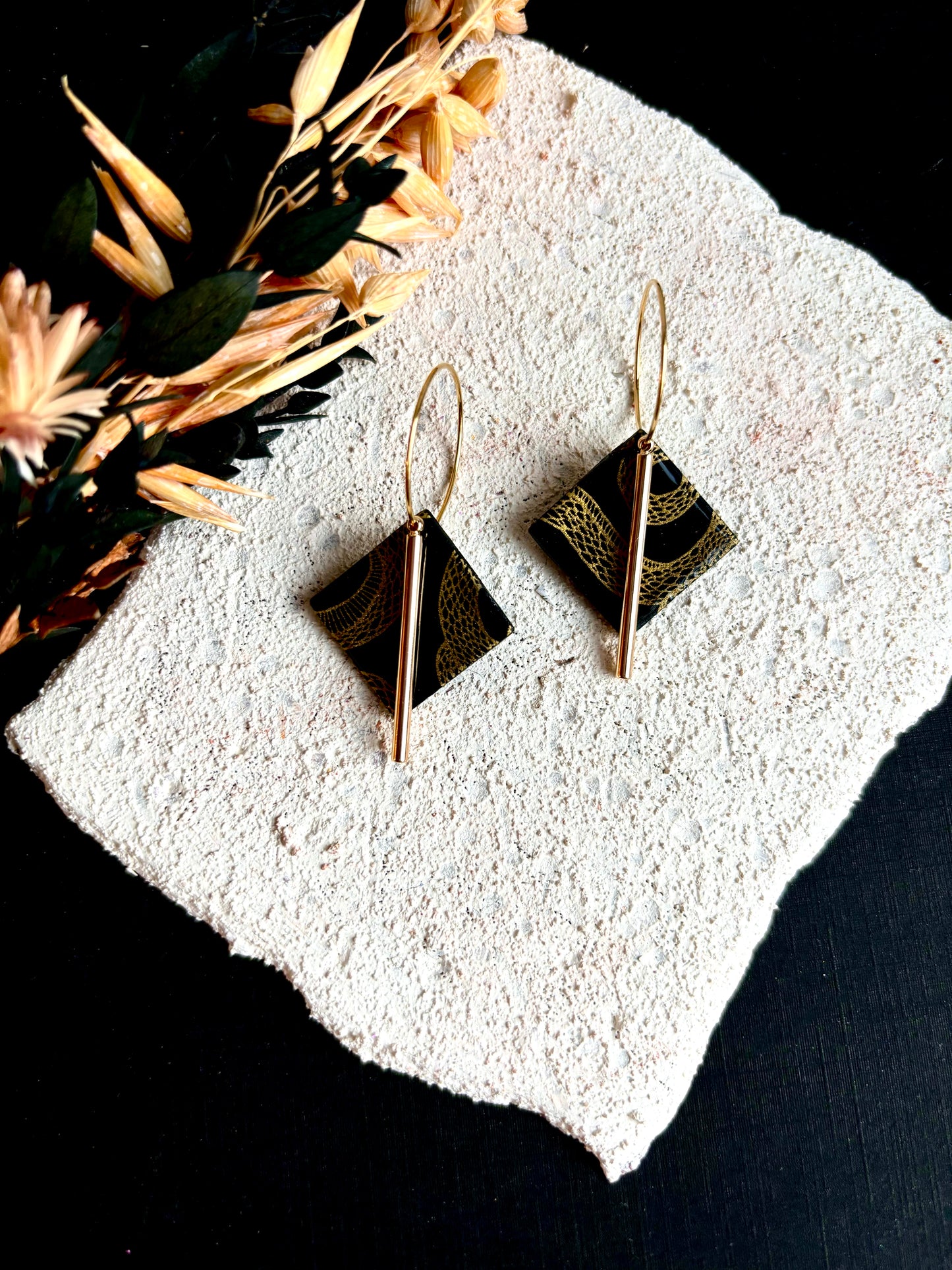 Golden Snake Earrings