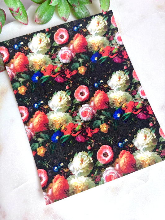 Dark Floral Transfer Paper