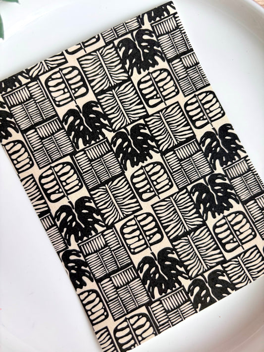 B&W Plant Tile Transfer Paper