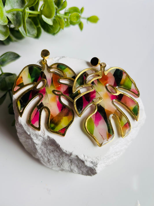 Monstera Dangle Earring
