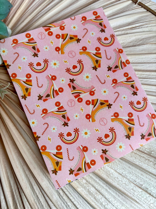 Xmas Roller Skates Transfer Paper
