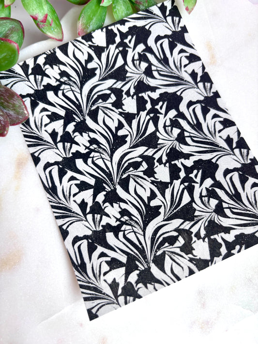 B&W Abstract Leaves Transfer Paper