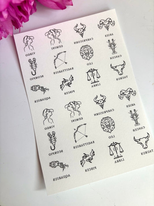 Zodiac 1 Charm Transfer Paper