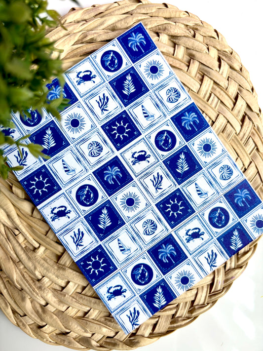 Bold Sea Squares Transfer Paper