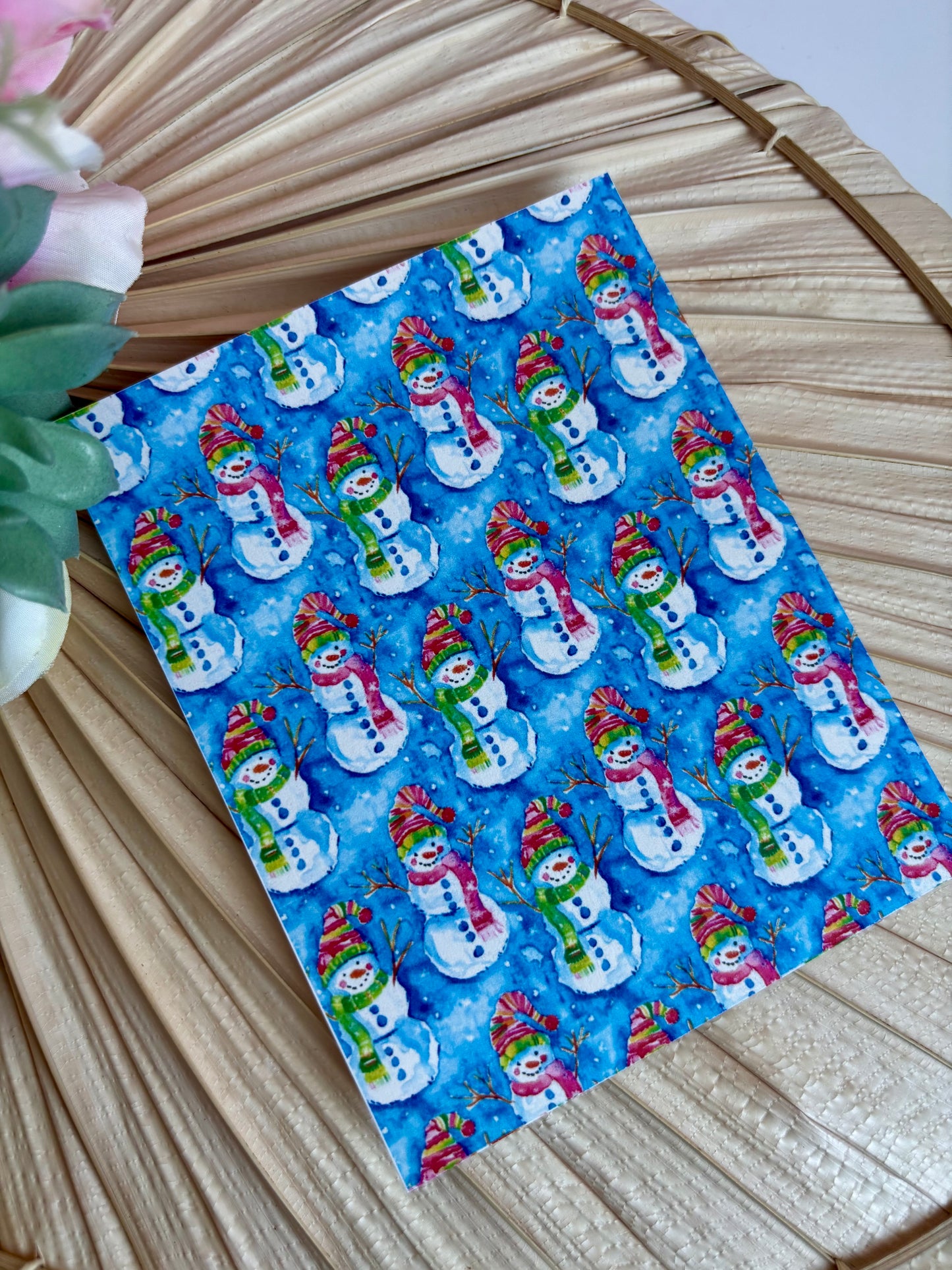 Blue Snowmen Transfer Paper