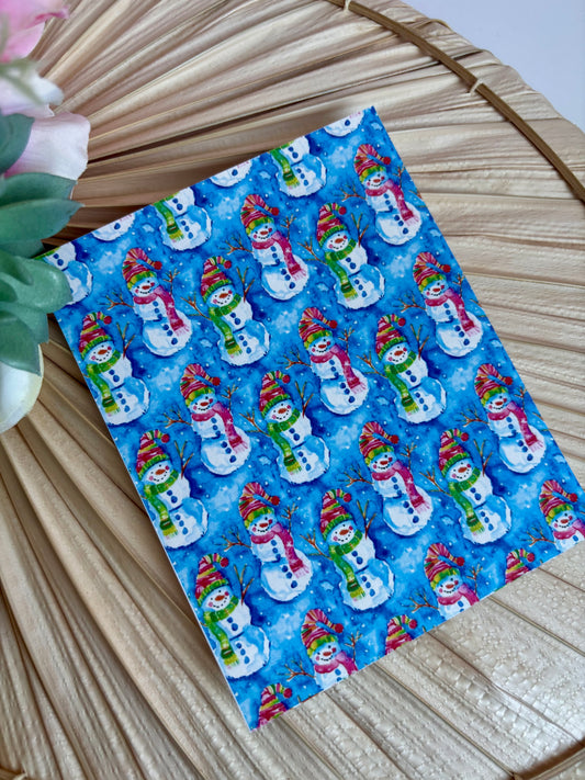 Blue Snowmen Transfer Paper