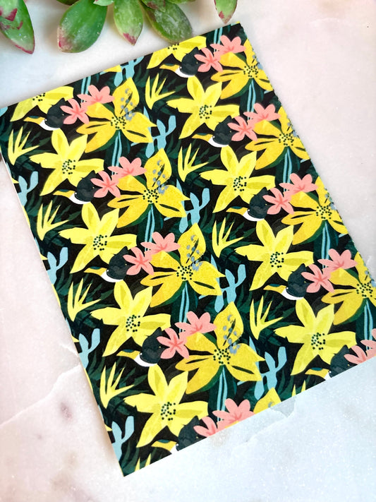 Yellow Tropic Floral Transfer Paper