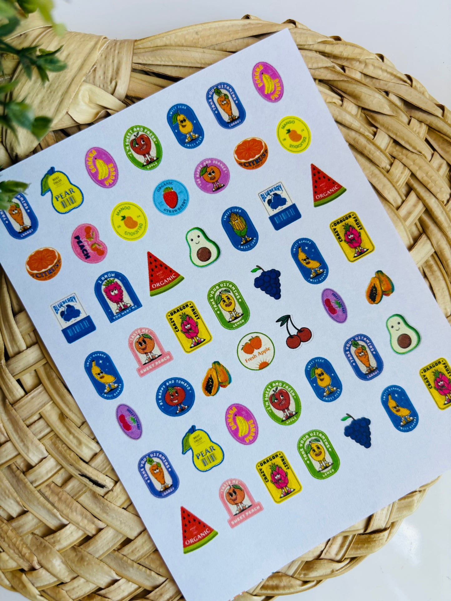 Fruit Sticker Charms Transfer Paper
