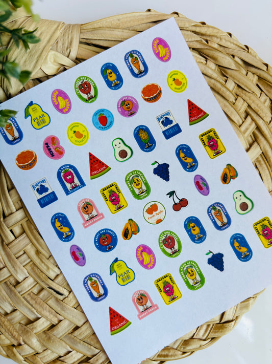 Fruit Sticker Charms Transfer Paper