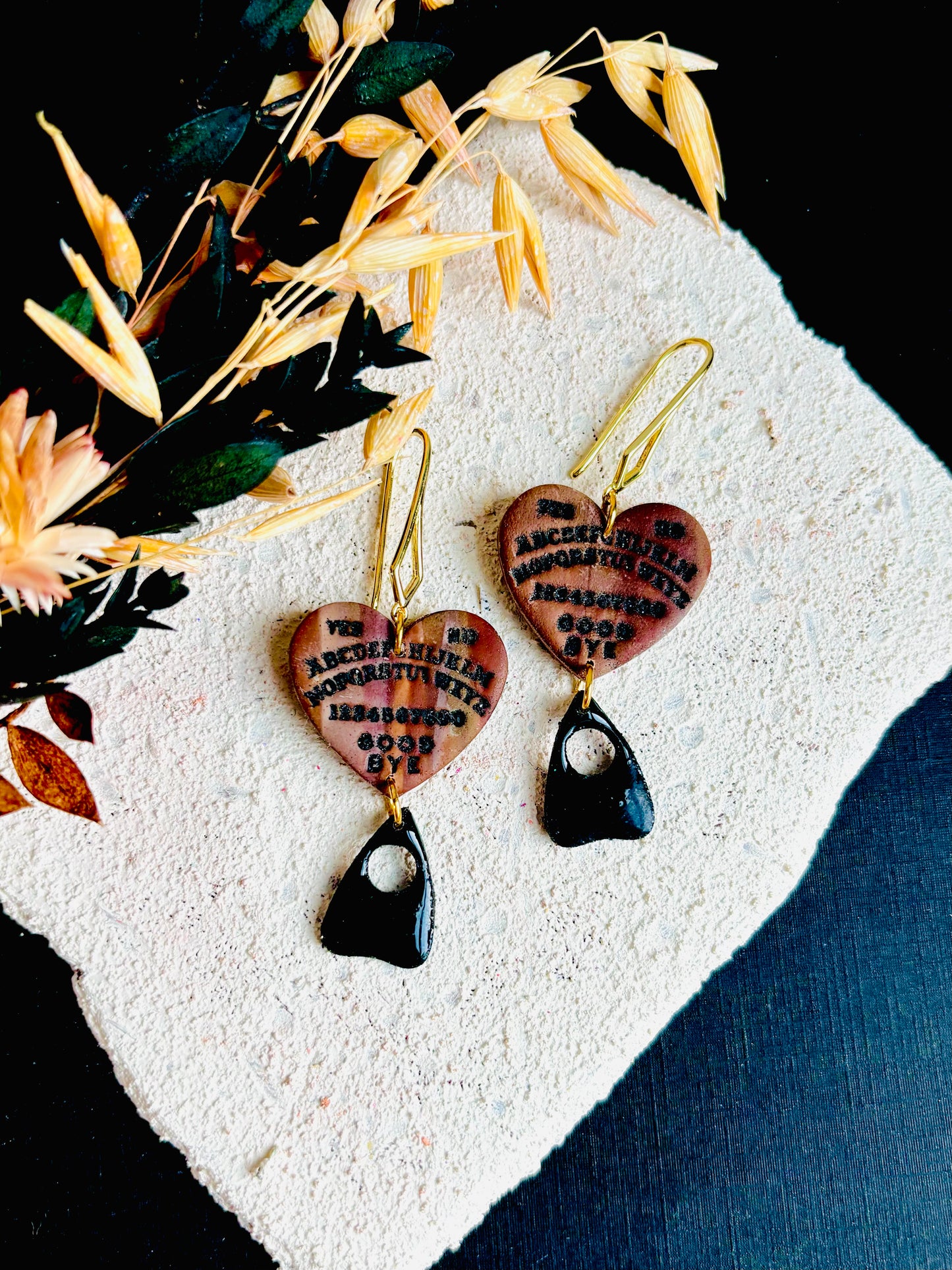 Ouija Heart Earrings