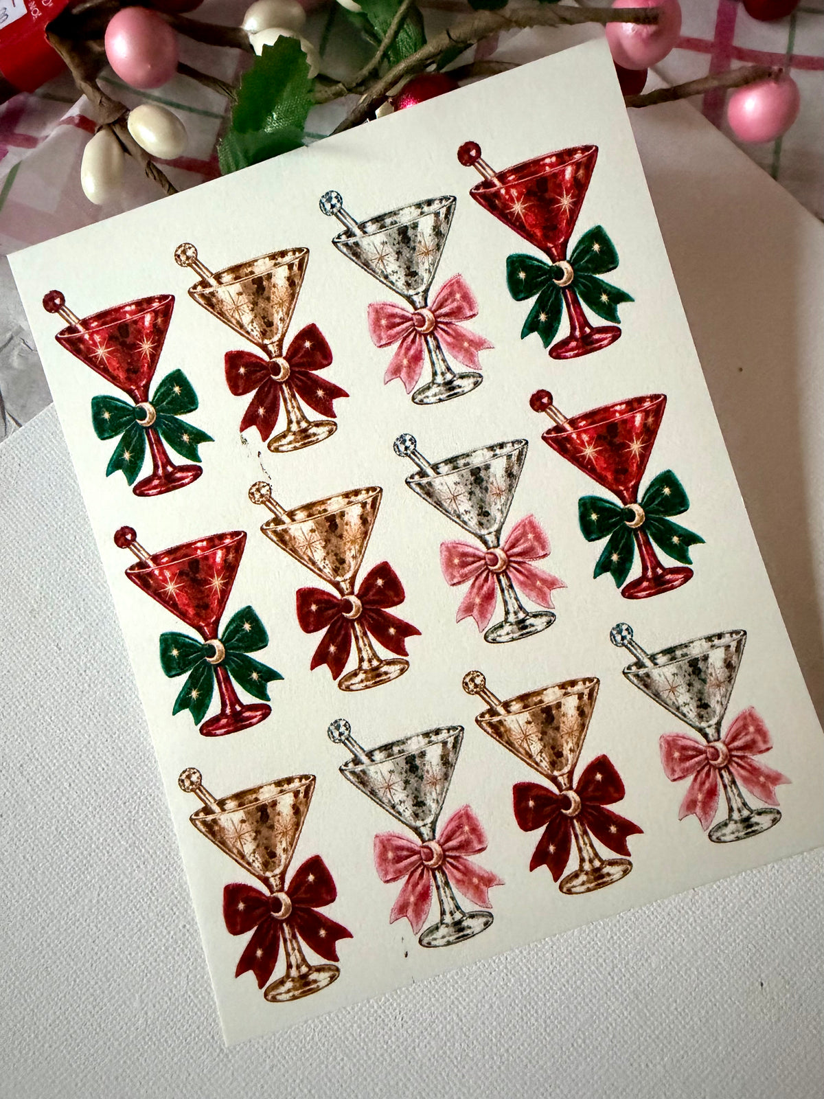 Holiday Martini Transfer Paper