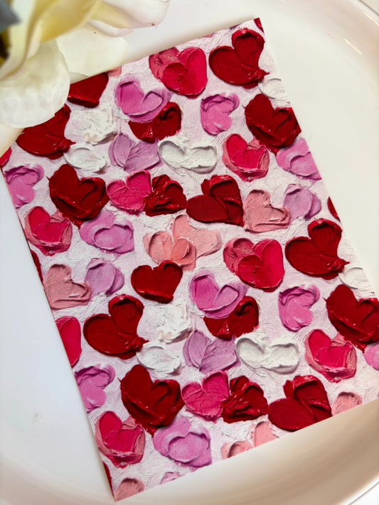 Heart Cluster Impasto Transfer Paper