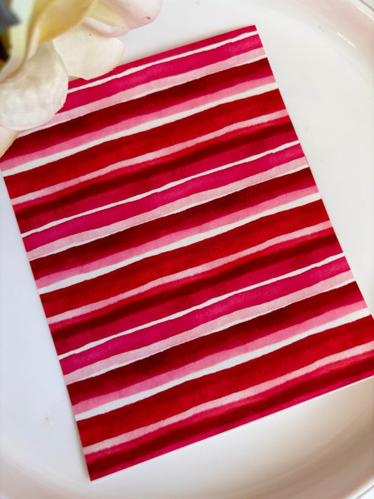Red & Pink Horizontal Stripe Transfer Paper