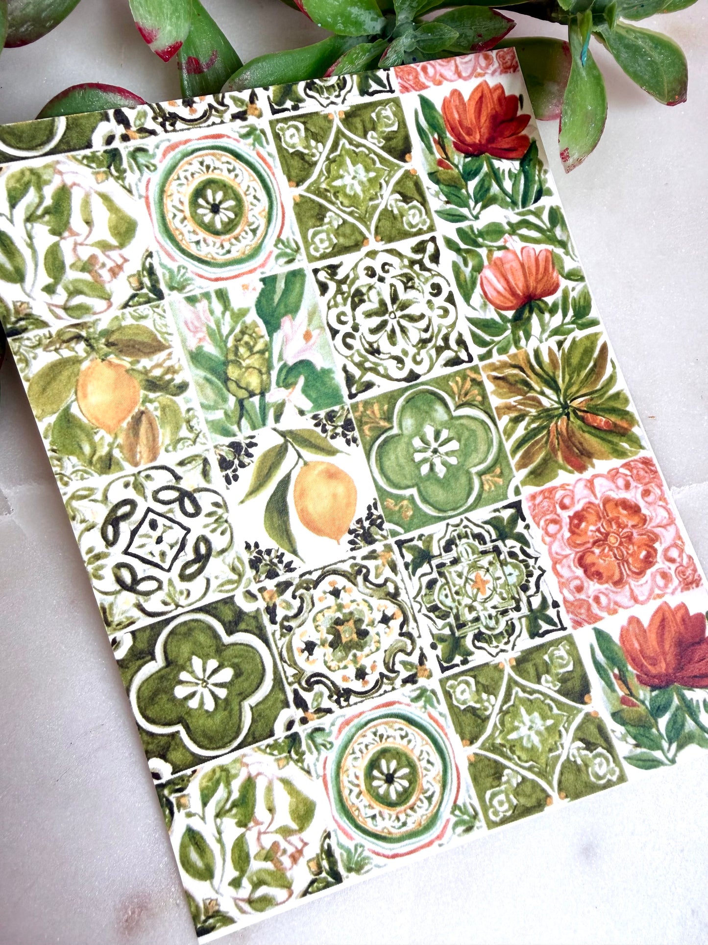 Mediterranean Whimsy Tile Transfer Papers