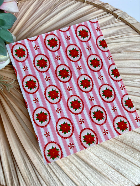 Poinsettia Stripe Transfer Paper