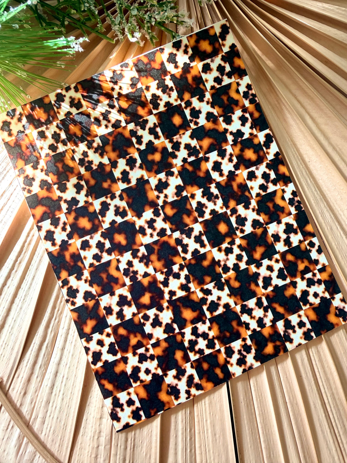 Blonde Tortoiseshell Checkerboard Transfer Paper