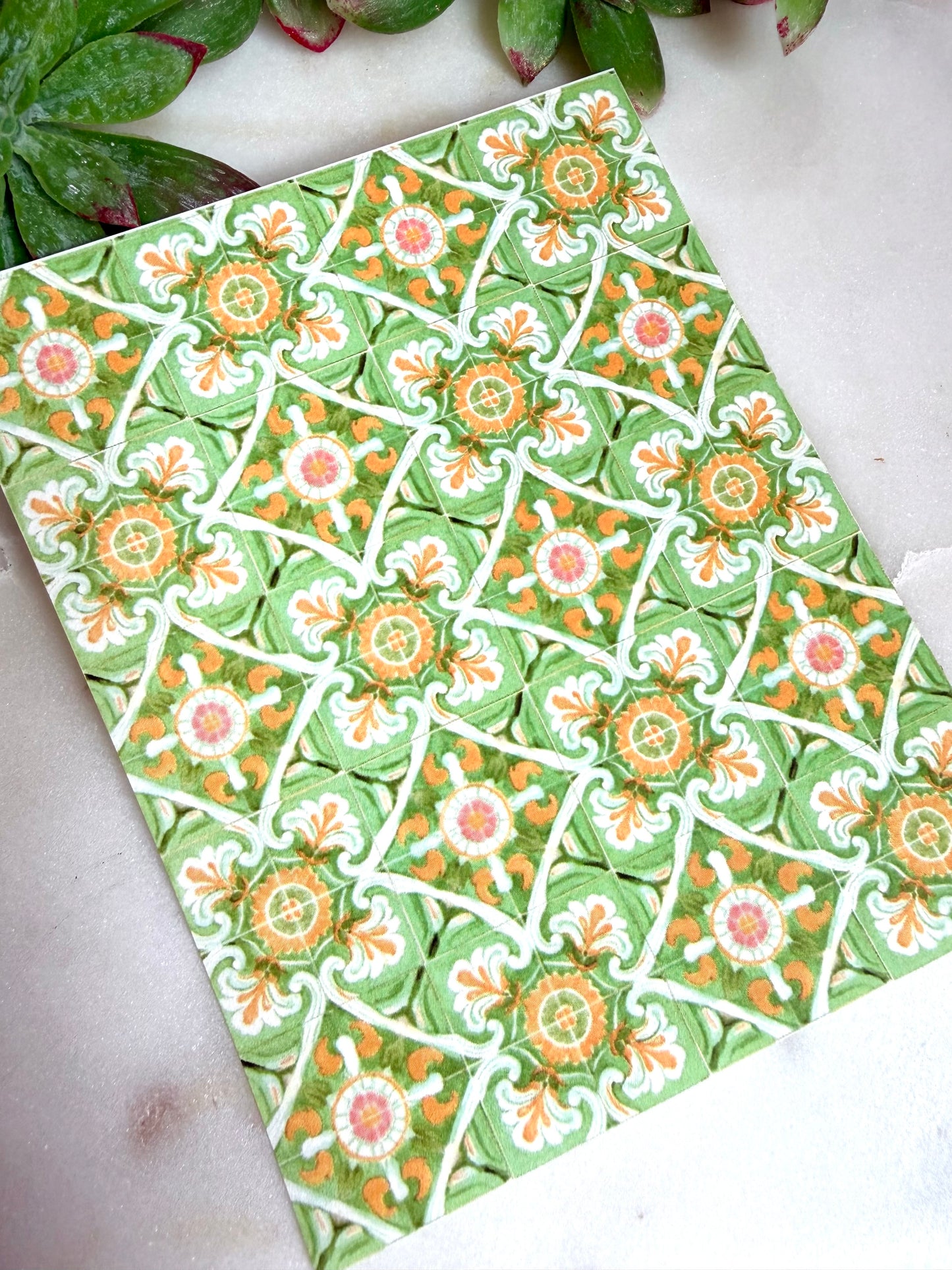 Mediterranean Square Tile Transfer Papers