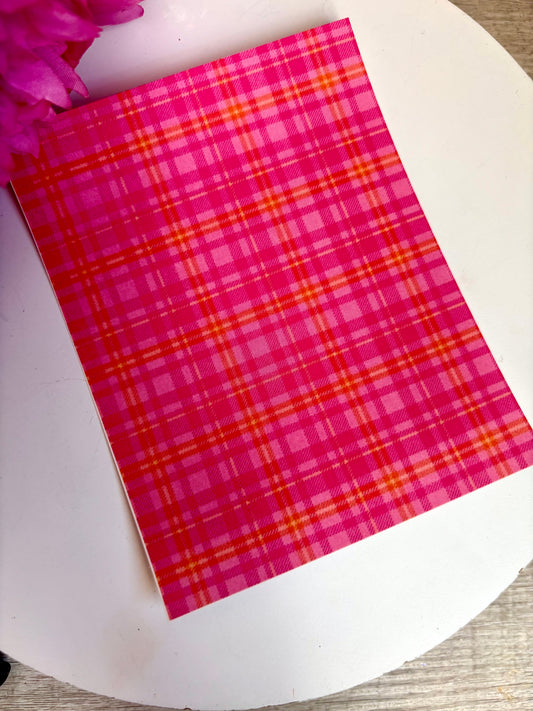 Pinky Plaid Transfer Paper