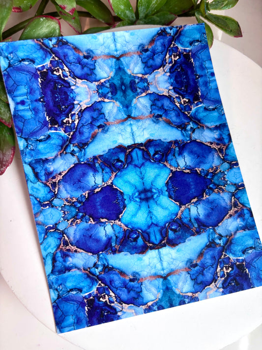 Blue Kaleidoscope Transfer Paper