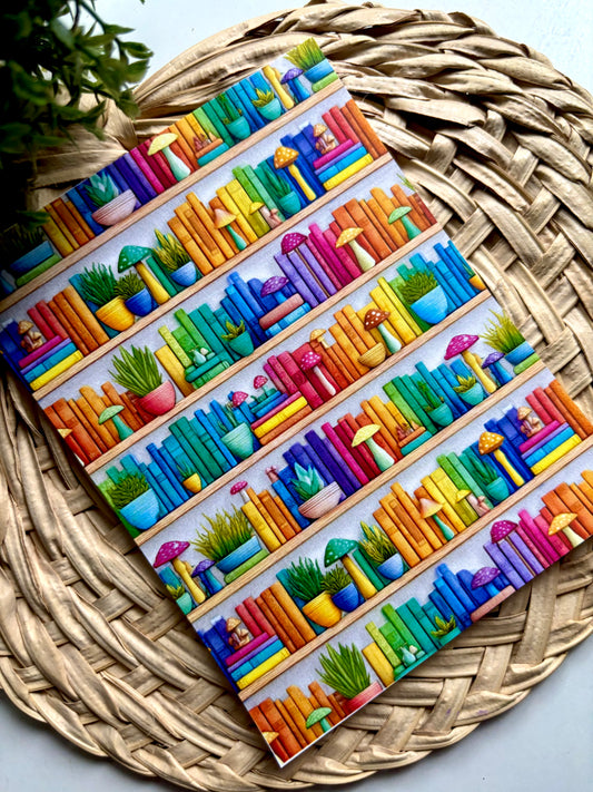 Colorful Bookshelves Transfer Paper