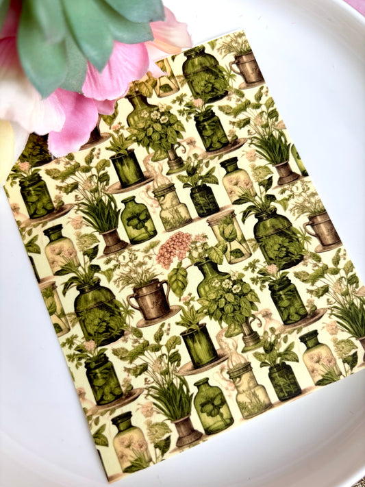 Greenery & Vases Transfer Paper