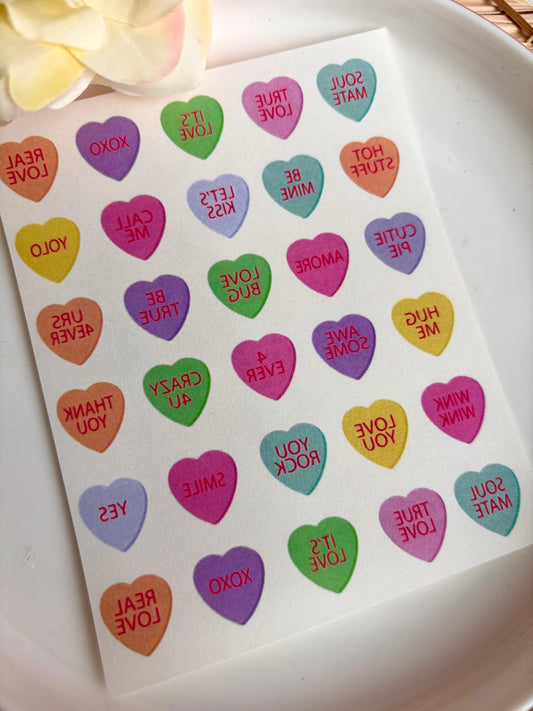 Candy Heart Transfers & Cutters
