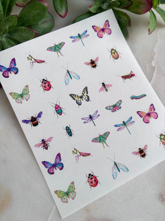 Pastel Insects Charm Transfer Paper