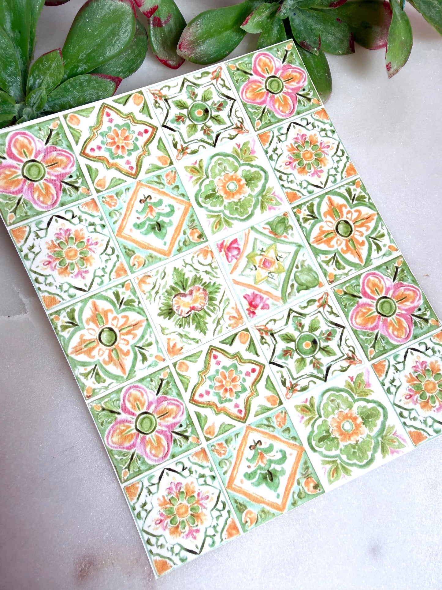 Mediterranean Mix Tile Transfer Paper