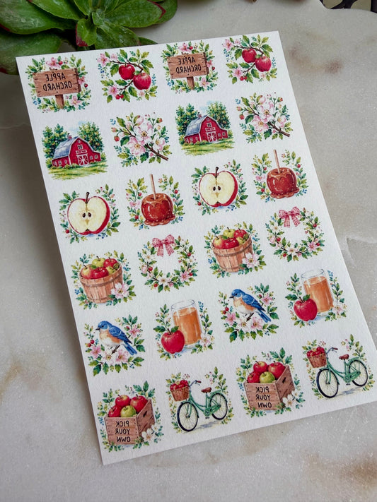 Apple Orchard Charm Transfer Paper