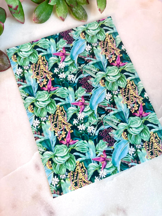 Blue Leaf Tropic Transfer Paper