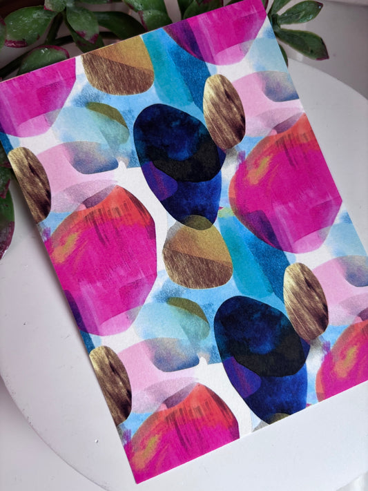 Abstract Pink & Blue Shapes Transfer Paper
