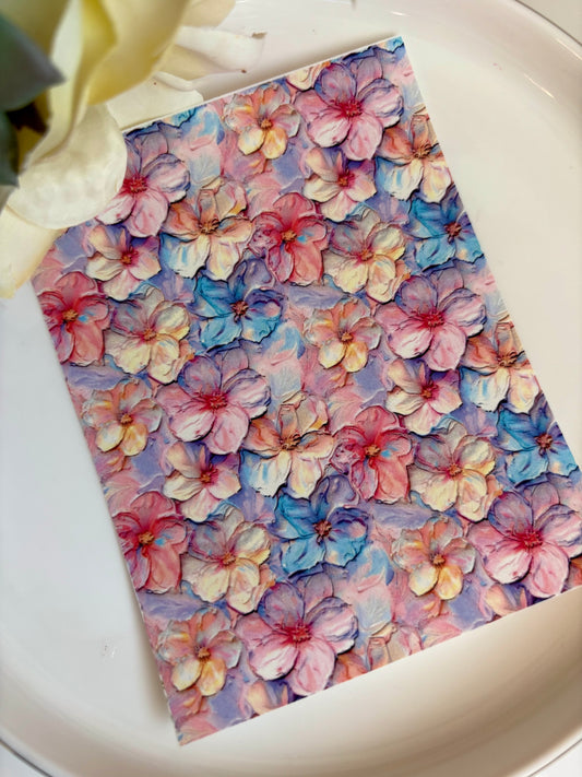 Pastel Flower Impasto Transfer Paper