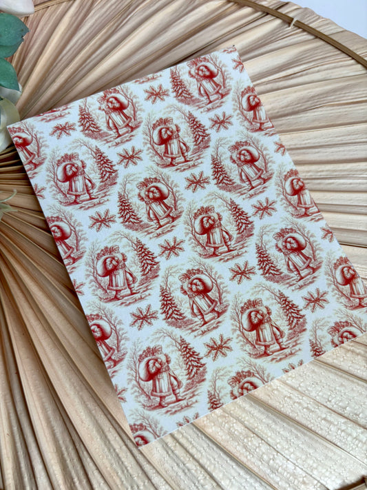 Red Santa Toile Transfer Paper