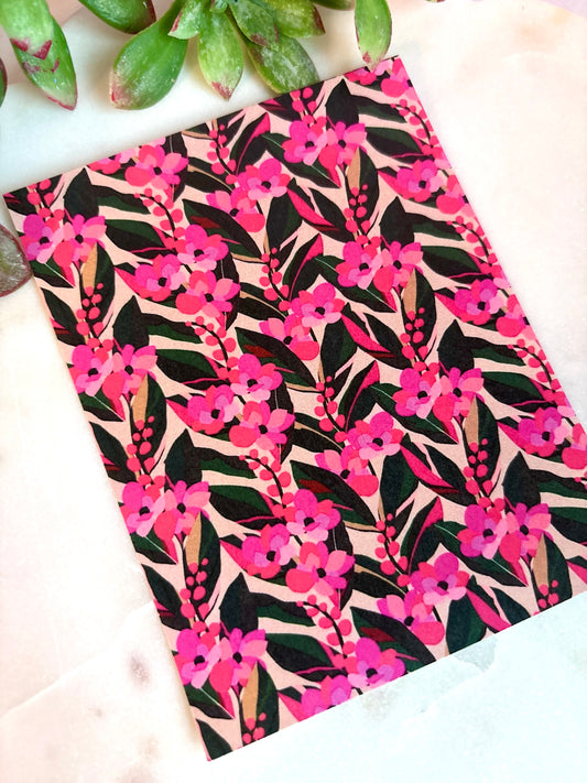 Hot Pink Tropical Flowers Transfer Paper