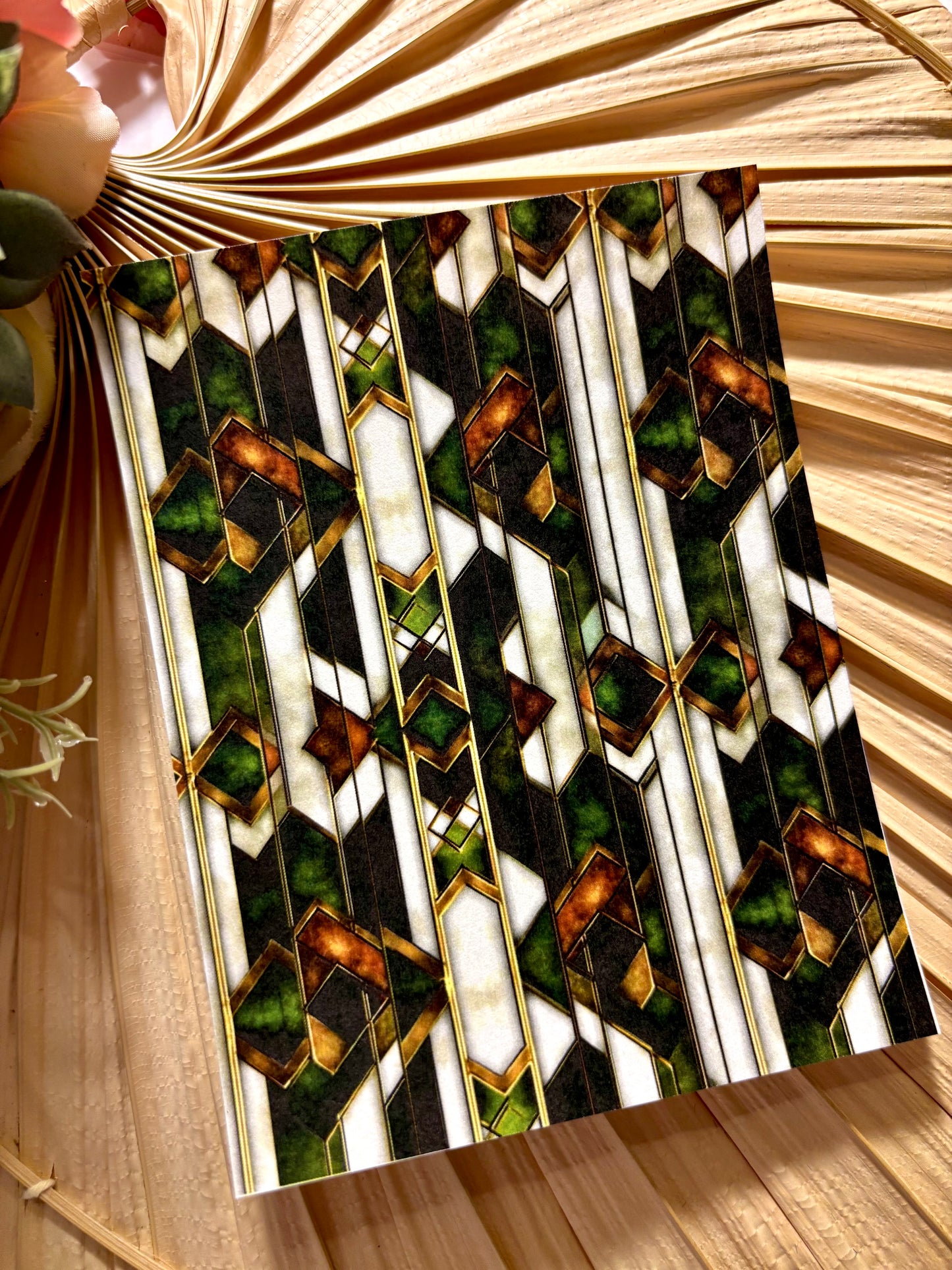 Vintage Green Glass B Transfer Paper