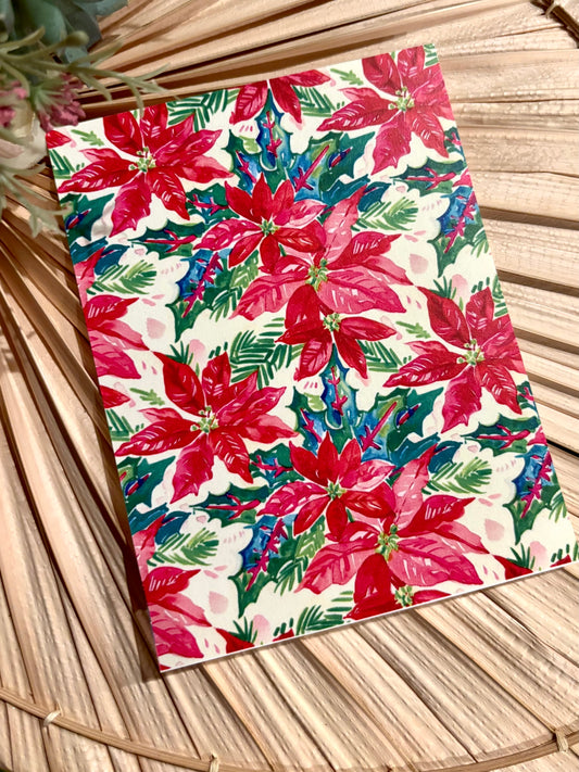 Watercolor Poinsettia Transfer Paper
