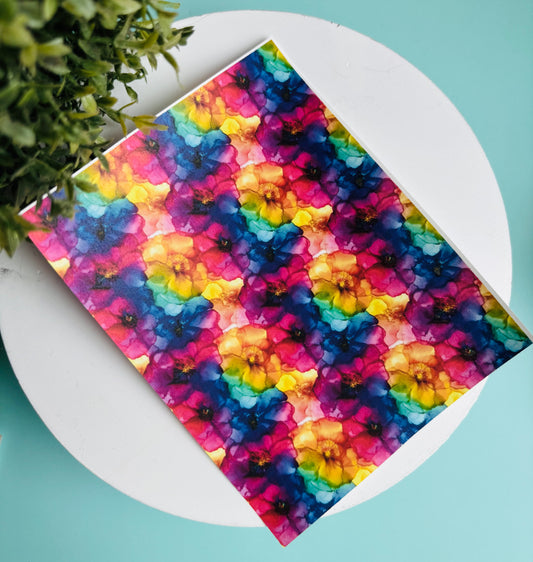 Rainbow Floral Transfer Paper