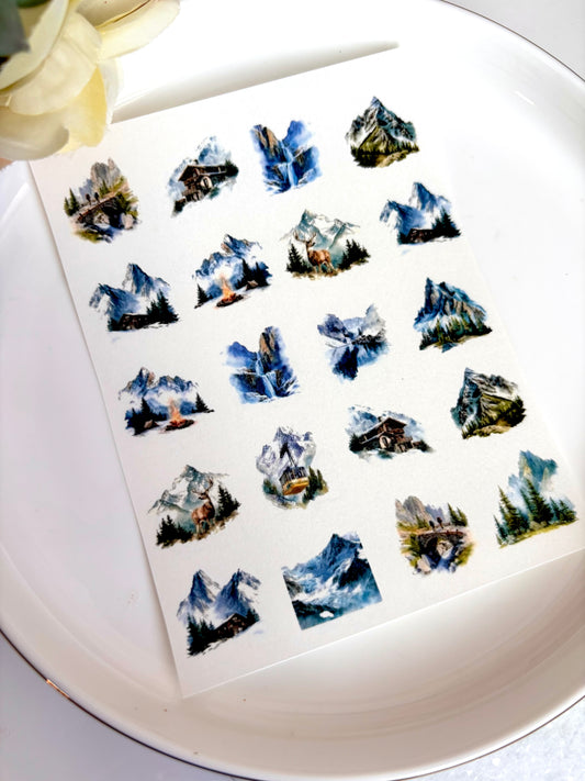 Mountain Range 1inch size Charm Paper