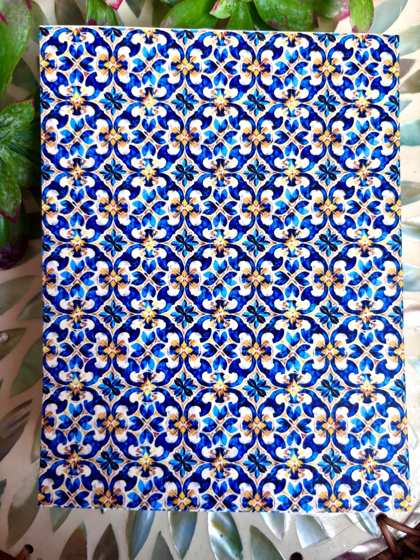 Blue Mediterranean Pattern Transfer Paper