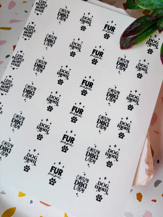 Dog Mom Saying Transfer Paper