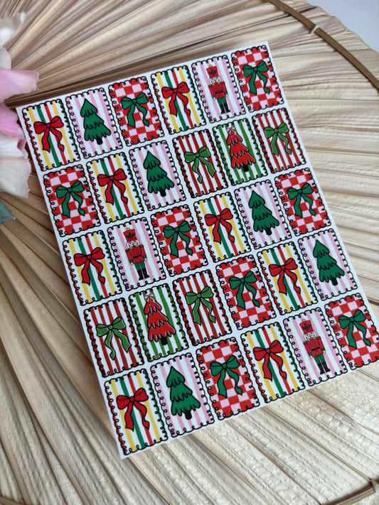 Vibrant Bow & Tree Stamp Charms Transfer Paper