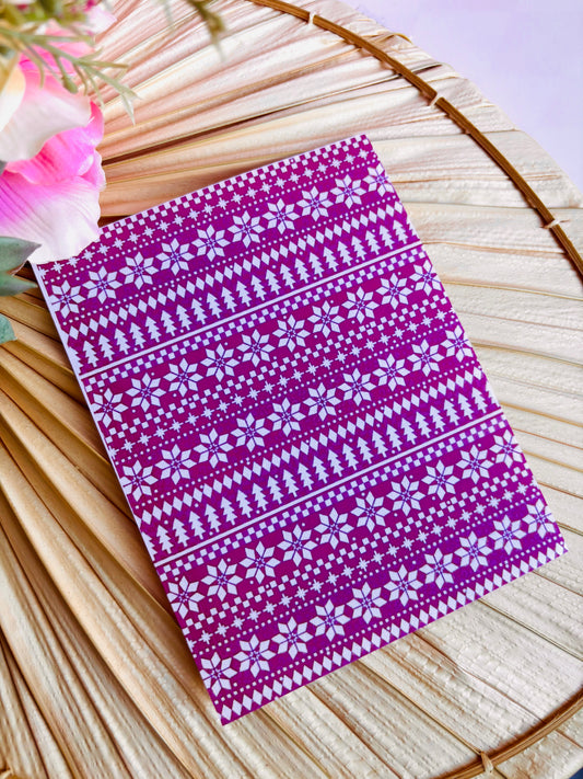 Pink Fair Isle Transfer Paper