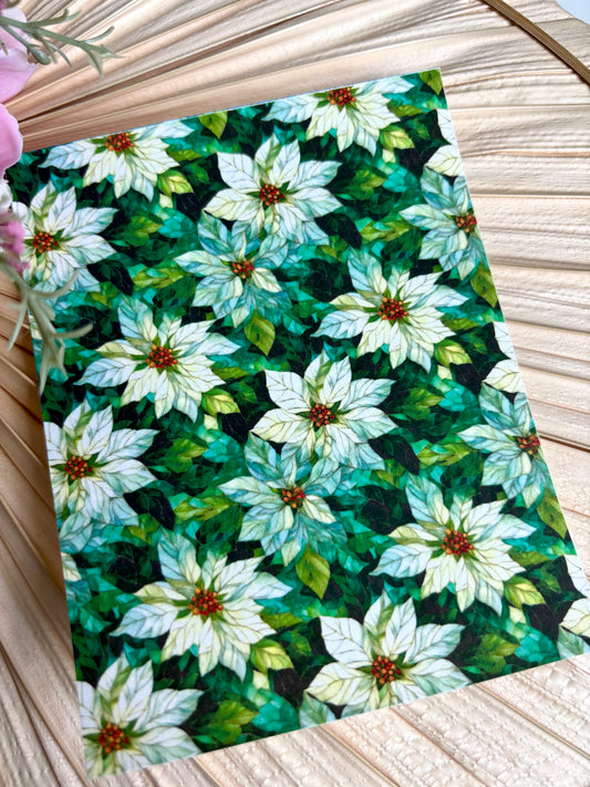 White Poinsettia SG Transfer Paper