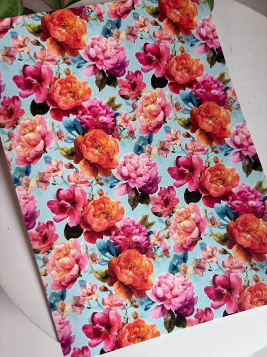 Floral Sky Blue Transfer Paper