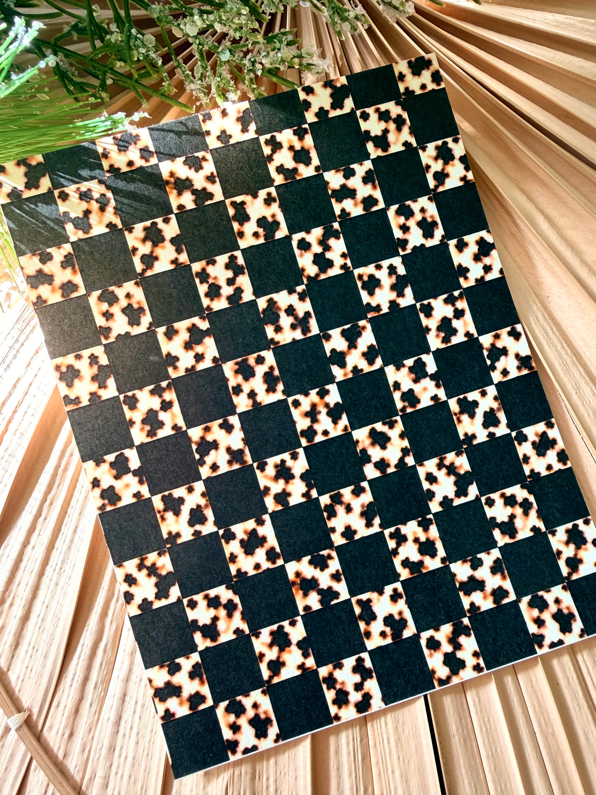 Blonde & Black Tortoiseshell Checkerboard Transfer Paper