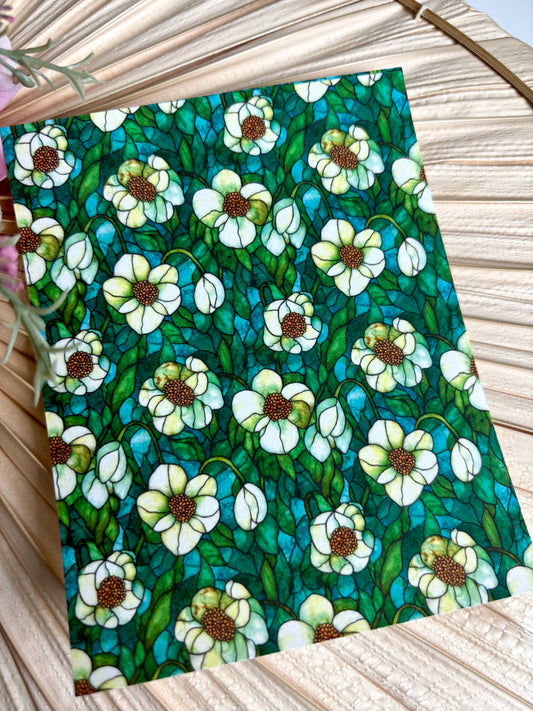 Winter White Floral SG Transfer Paper