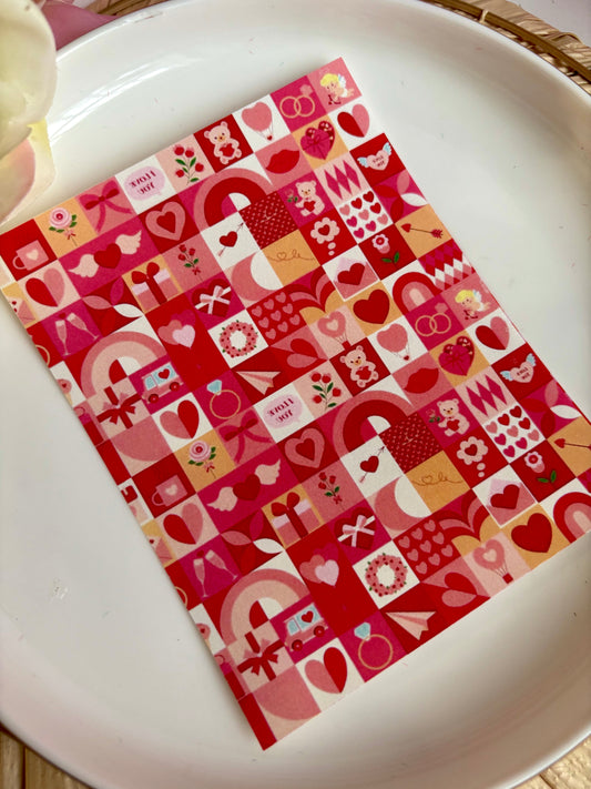 V-Day Grid Transfer Paper