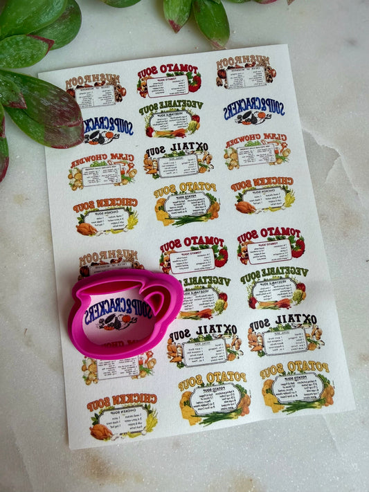Vintage Soup Recipe Transfer & Cutter